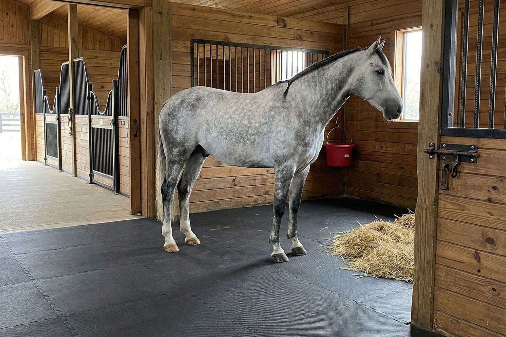 3/4" Portable Horse Stall Mats | High-density EVA Foam Tiles | Easy Transport