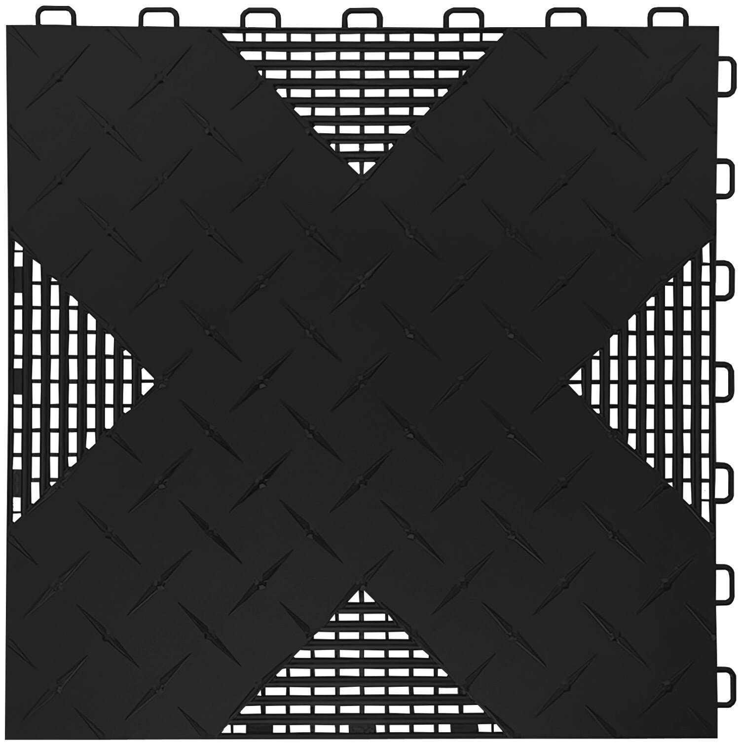 Hybrid-X Vented Diamond Garage Tiles - 2 sqft/tile