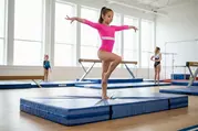 Folding Gymnastics Crash Mat &ndash; 4' x 8' x 8" Safety Landing Pad