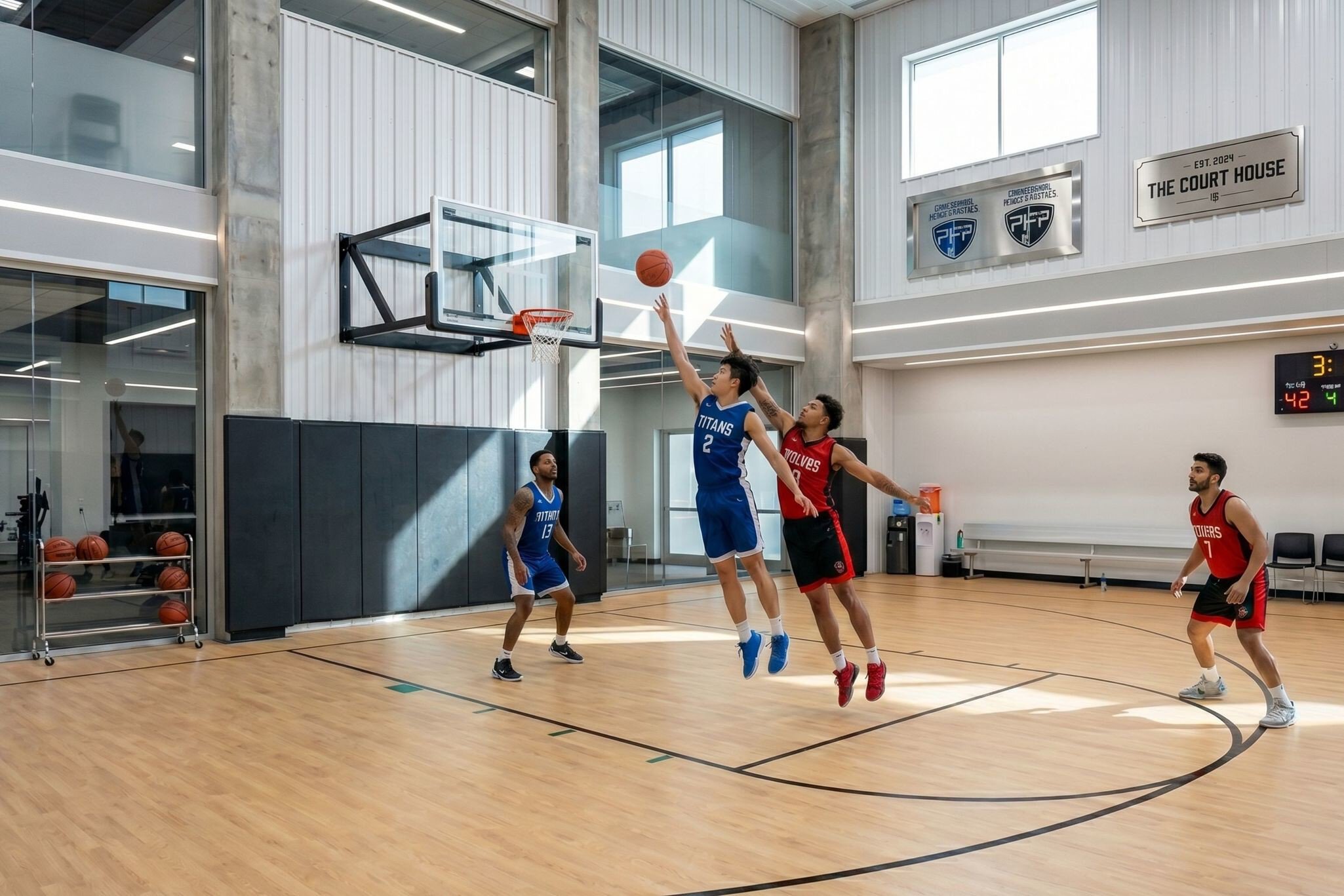 ProGym Basketball Court Flooring - Easy Interlocking Vinyl Planks