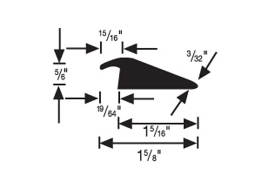 FLEXCO #158 3/8" Carpet Edge Reducer w/Lip 12'