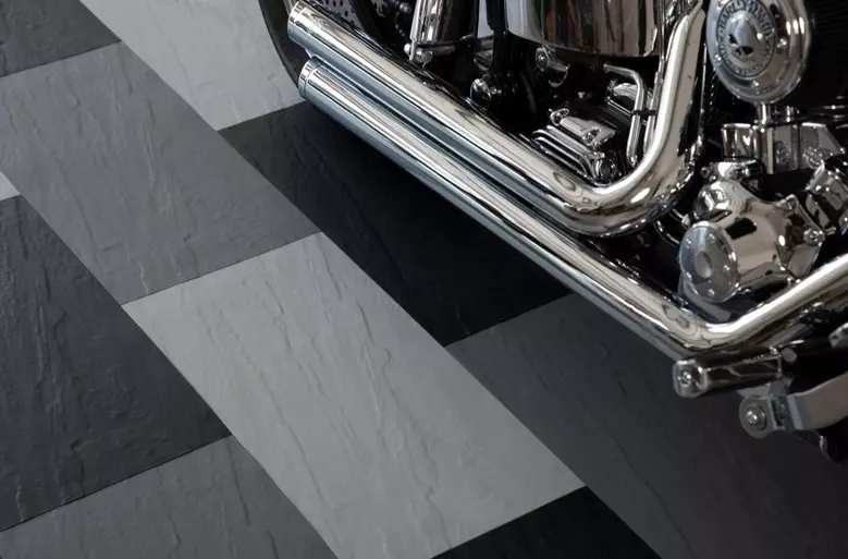 Slate Flex Nitro PVC Garage Floor Tiles - 12" x 24" Planks