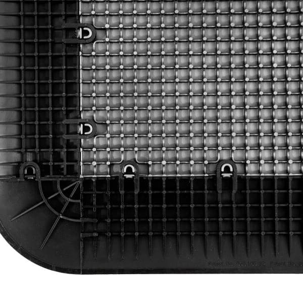 HotShot Female Corner Edges, Midnight Black — polypropylene court flooring corner connector with grid pattern and