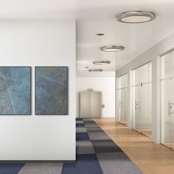 Heritage Carpet Tile blue/gray pattern office hallway flooring