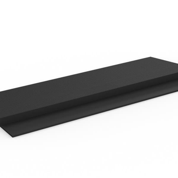 Plastex PVC Edging, black — 3/8" high, 2" wide, 33" long, ribbed top surface with flanged base
