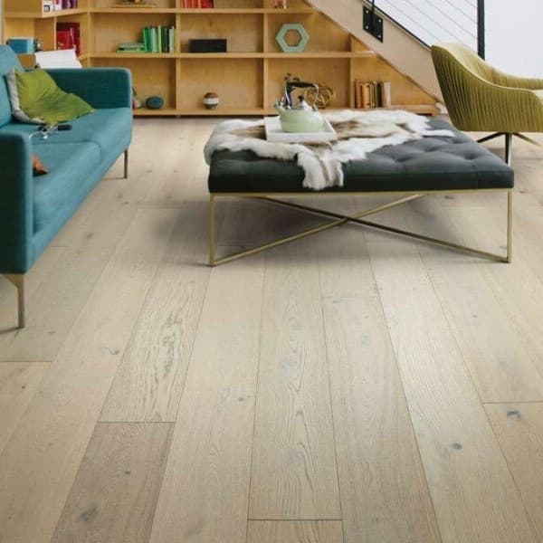 Shaw Expressions White Oak Engineered Wood flooring in a living room