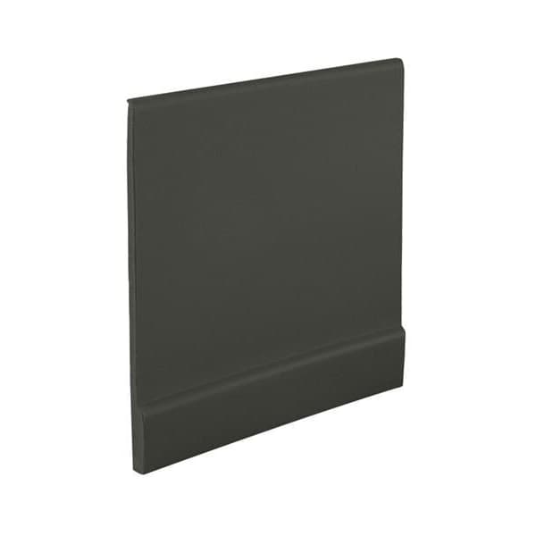 Simplicity 4" x 60' Wall Base — charcoal thermoset rubber wall base molding, smooth surface, angled profile