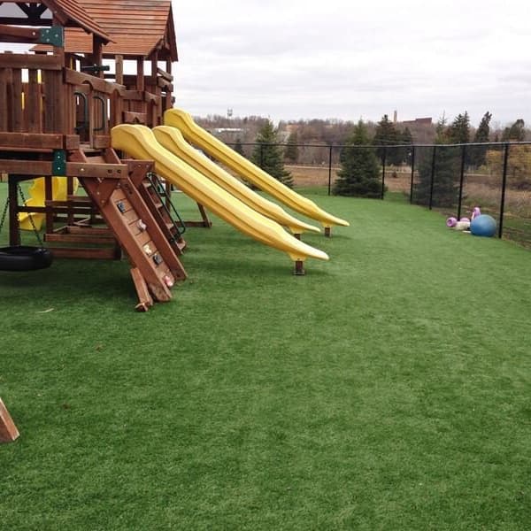Game Time Turf Rolls, Emerald/Olive Green artificial grass playground surface