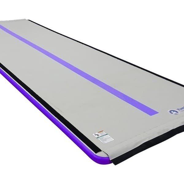 Gray air floor tumbling mat.