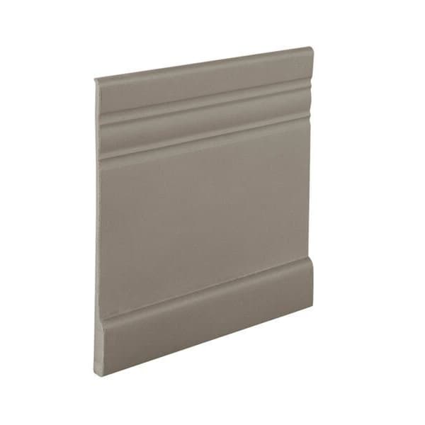 Serenity 4" x 60' Wall Base — Lunar Dust PVC wall base molding with horizontal grooves, side profile view