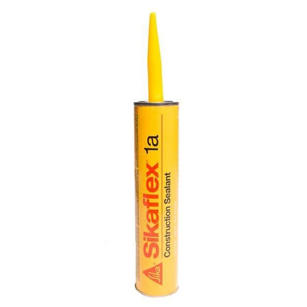 Sikaflex 1a construction sealant tube, yellow with black and red label