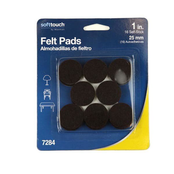 1" Brown Felt Furniture Pads