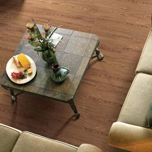 Living room with COREtec Plus XL Enhanced Waterproof Vinyl Planks in Arvon Oak