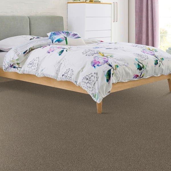 Bedroom with Walk in the Park Carpet Tile in Granite