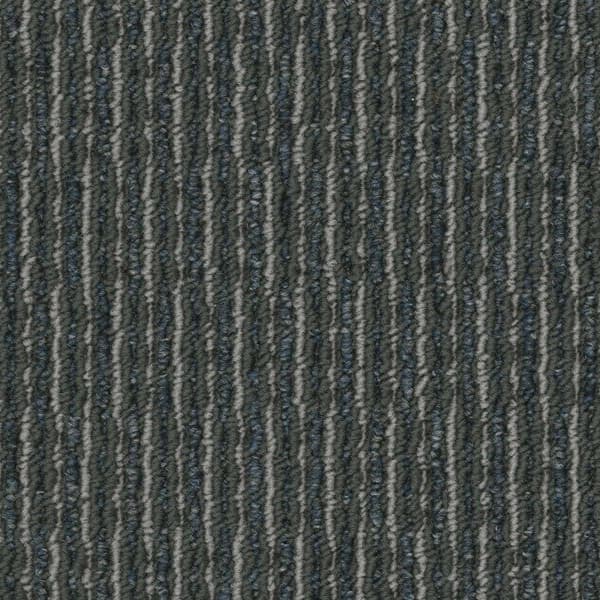 Pentz Rogue Carpet, Bandit — dark gray and charcoal striped carpet texture close-up