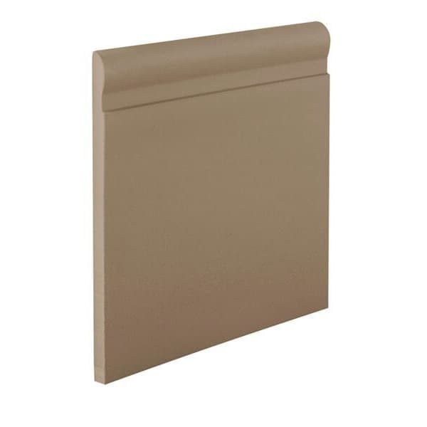 Fashion 4-1/4" x 60' Wall Base — brown thermoset rubber trim molding, rounded top profile, side view
