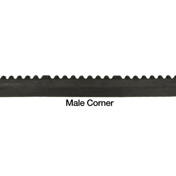 Evolution Ramps Male Corner — black virgin nitrile rubber tile with interlocking edge profile, side view
